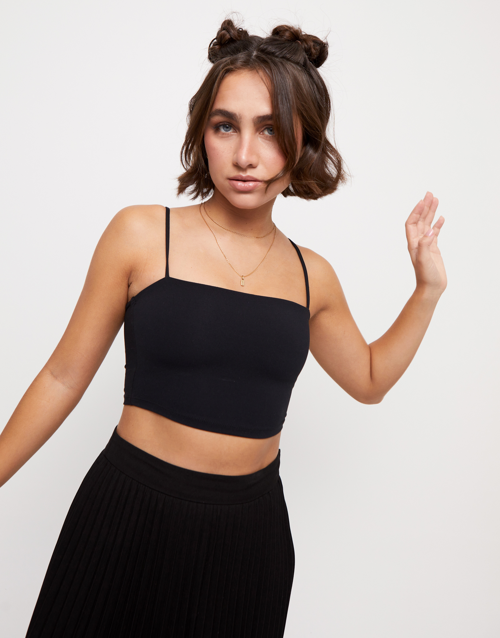 Link chain charm necklace, Golden, large thumbnail